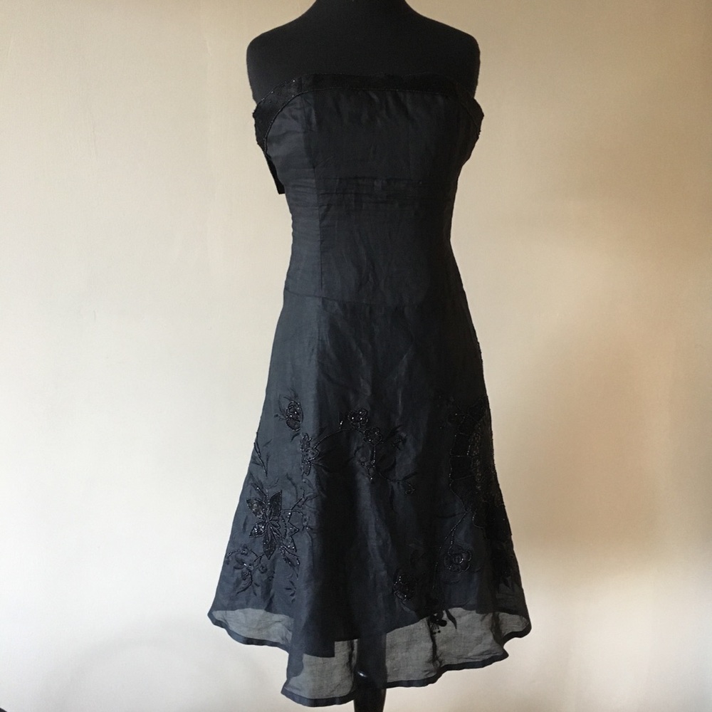 French connection black beaded dress size 6